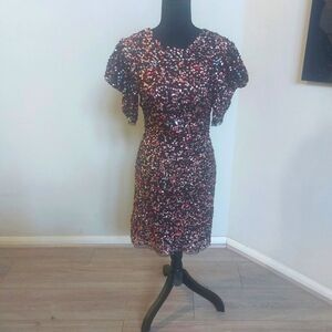 MNG Mango Multicolor Sequin Cocktail Mini Dress Size 4